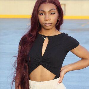 Small Black Cutout Bodysuit